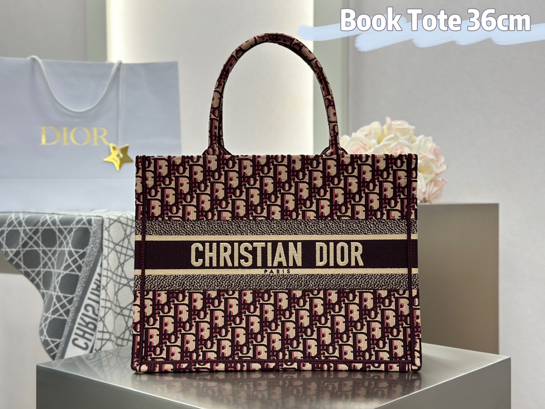 디올 오블리크 북토트 36*28*16 , 42*35*18 레드 패턴