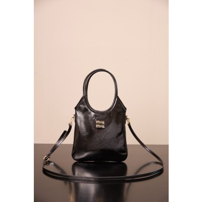 미우 미우 나플락 페이턴트 레더 아이비 백 블랙 24*20 650