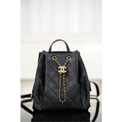 샤넬 라지 백팩 블랙  23*23*14