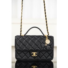 클로버 참 탑 핸들 숄더백  블랙 19.5x12x6.5