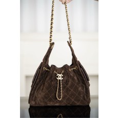 샤넬 스몰백 스웨이드  다크브라운 30x26x14