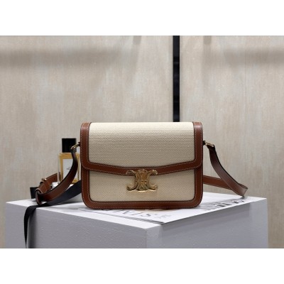 셀린느 트리옹프 백 텍스타일 카프스킨 미디움 191242 22.5*16.5*7  1000