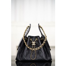 샤넬 25 스몰 핸드백 그레인드 카프스킨  골드 메탈 블랙 30x26x14