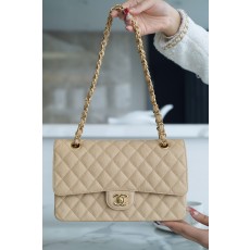 샤넬 클래식 크로스백 금장  베이지 25cm