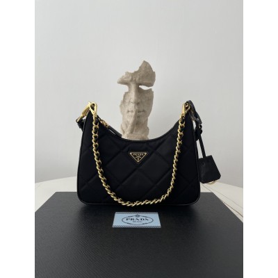 프라다 리나일론 퀄팅 숄더백 블랙 1BC204 22*18*6 78