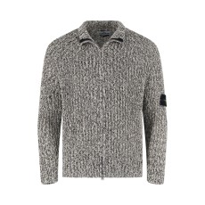 스톤아일랜드 립드 코튼 가디건 니트 스웨트