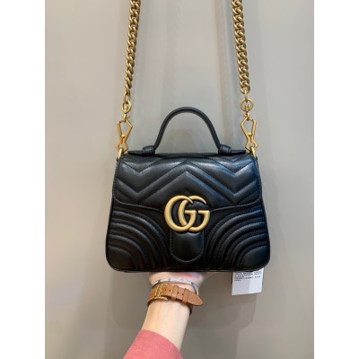 구찌 GG 마몽 탑 핸들백 미니 블랙 547260 20*14*8 