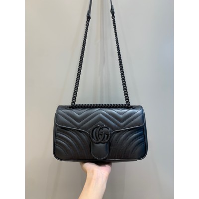 구찌 GG 마몽 마틀라세 숄더백 스몰 블랙체인 443497 26*15*7  
