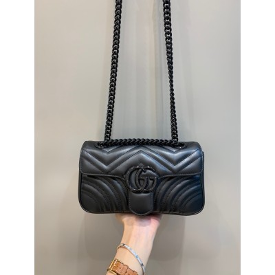 구찌 GG 마몽 마틀라세 숄더백 미니 블랙체인 446744 22*13*6 