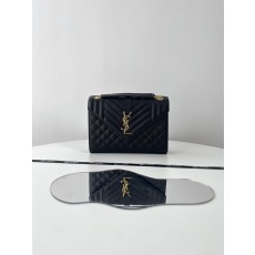 생로랑 엔벨로프 미디움 퀄팅 체인 숄더백  블랙 금장  600185 24*17.5*6 