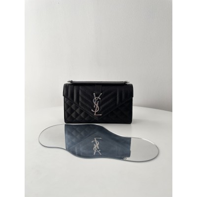 생로랑 엔벨로프 스몰 퀄팅 크로스백 블랙  600195 21*13* 6