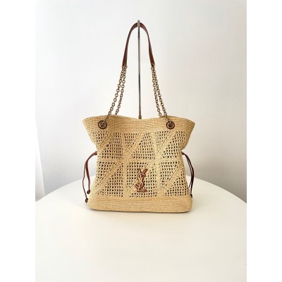 생로랑 라피아 맥시 토트백 베이지 838876 35*35*10 128