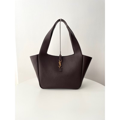 생로랑 라지 레더 쇼퍼백 다크 브라운 763435 50*28*18 