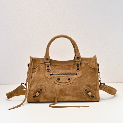 발렌시아가 르 시티 백 스웨이드 카멜 스몰 30*20*10