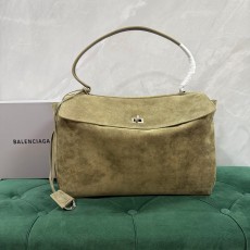 발렌시아가 로데오 핸드백 스웨이드 카키 라지 40*30*13