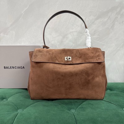발렌시아가 로데오 핸드백 스웨이드 브라운 미디움 35*23*11