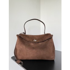 발렌시아가 로데오 핸드백 스웨이드 브라운 라지 40*30*13