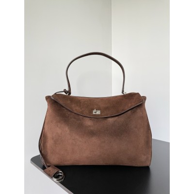 발렌시아가 로데오 핸드백 스웨이드 브라운 라지 40*30*13
