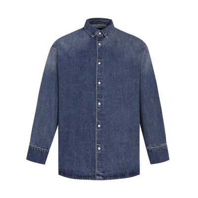 프라다 트라이앵글 로고 데님 셔츠 (세븐)