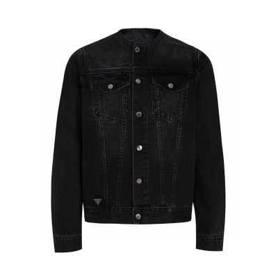 프라다 데님 트러커 블랙자켓 