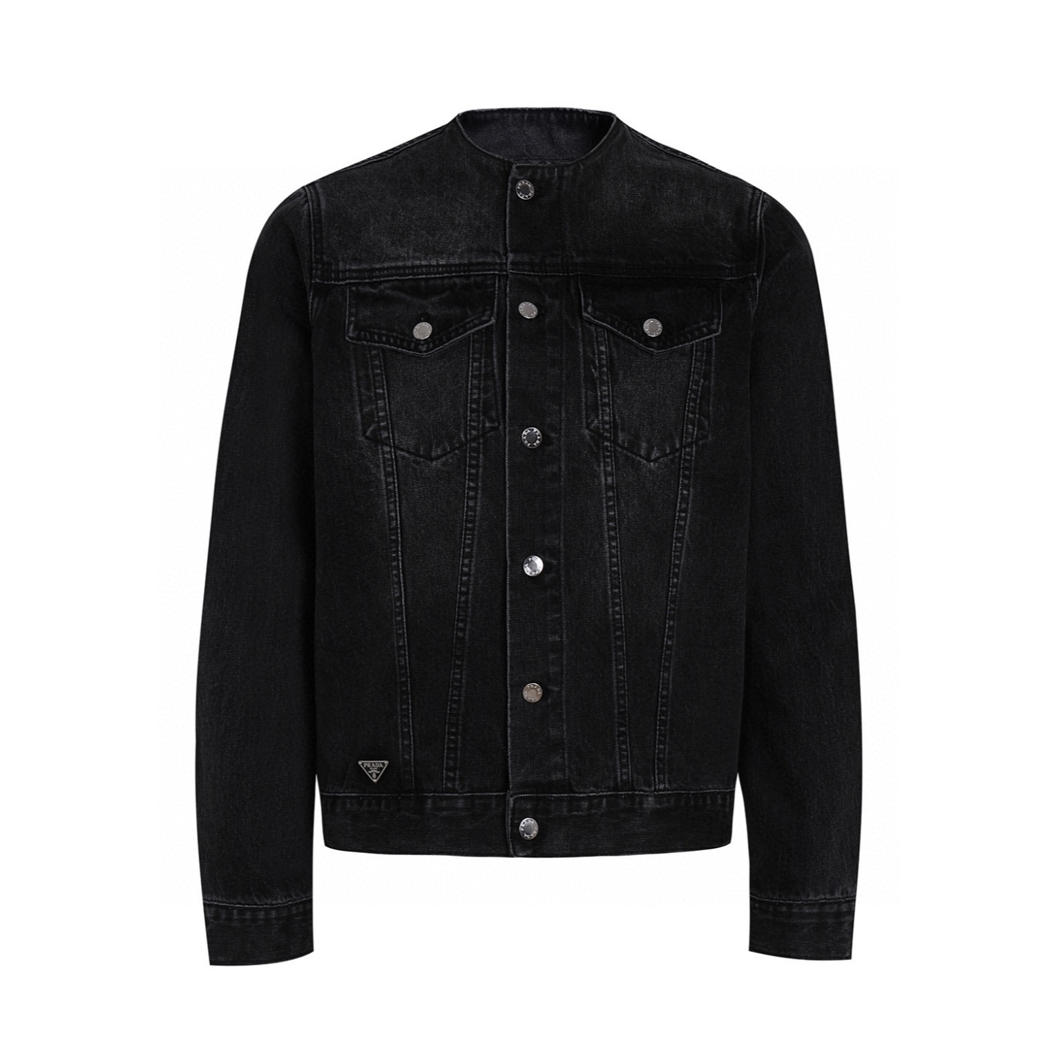 프라다 데님 트러커 블랙자켓 