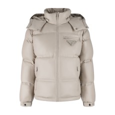 프라다 리나일론 다운자켓 베이지 