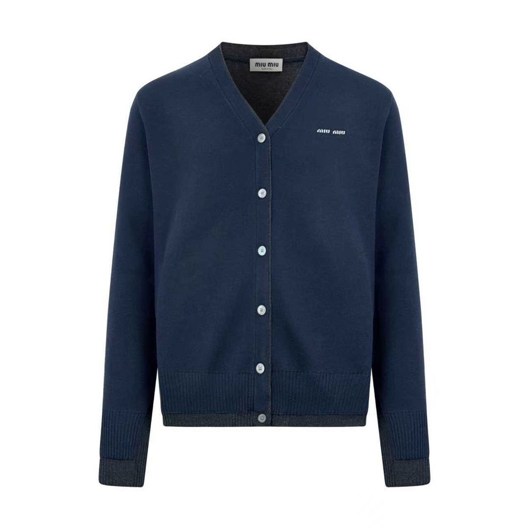미우미우 캐시미어 네이비가디건 