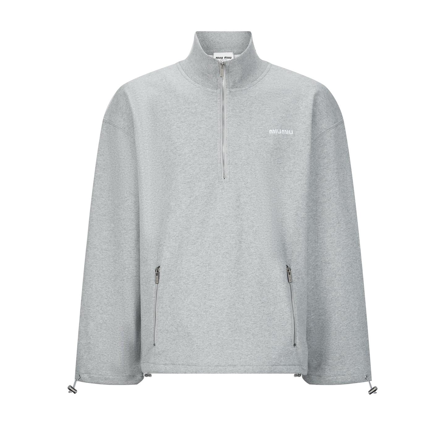 미우미우 지퍼 스웨트셔츠 그레이 
