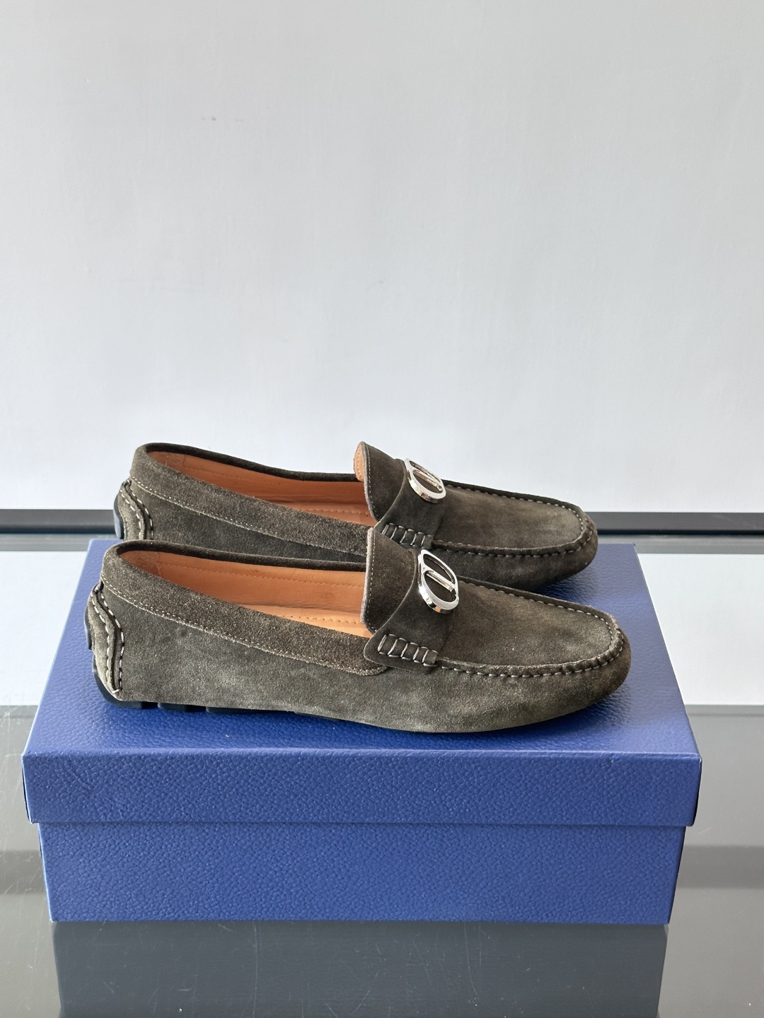 디올 그랑빌 스웨이드 로퍼 카키 