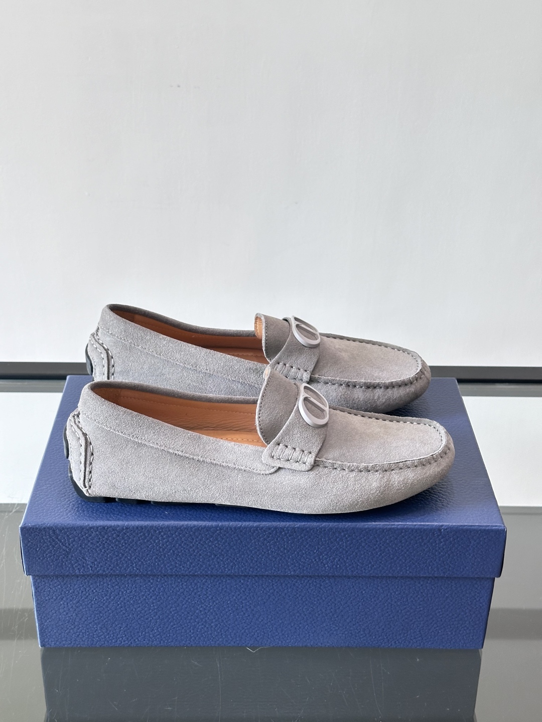 디올 그랑빌 스웨이드 로퍼 그레이 