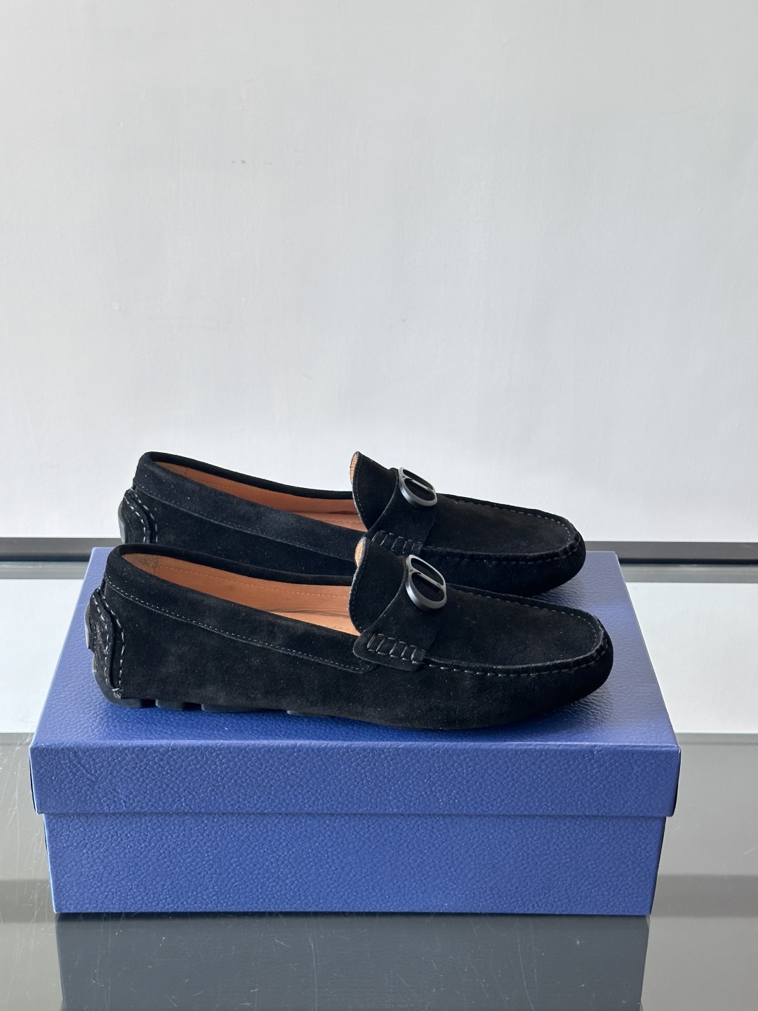 디올 그랑빌 스웨이드 로퍼 블랙 