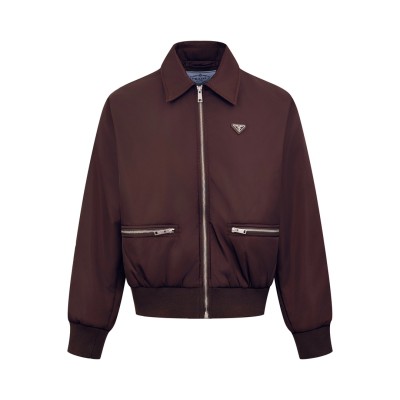 프라다 리나일론 브라운 블루종 재킷 