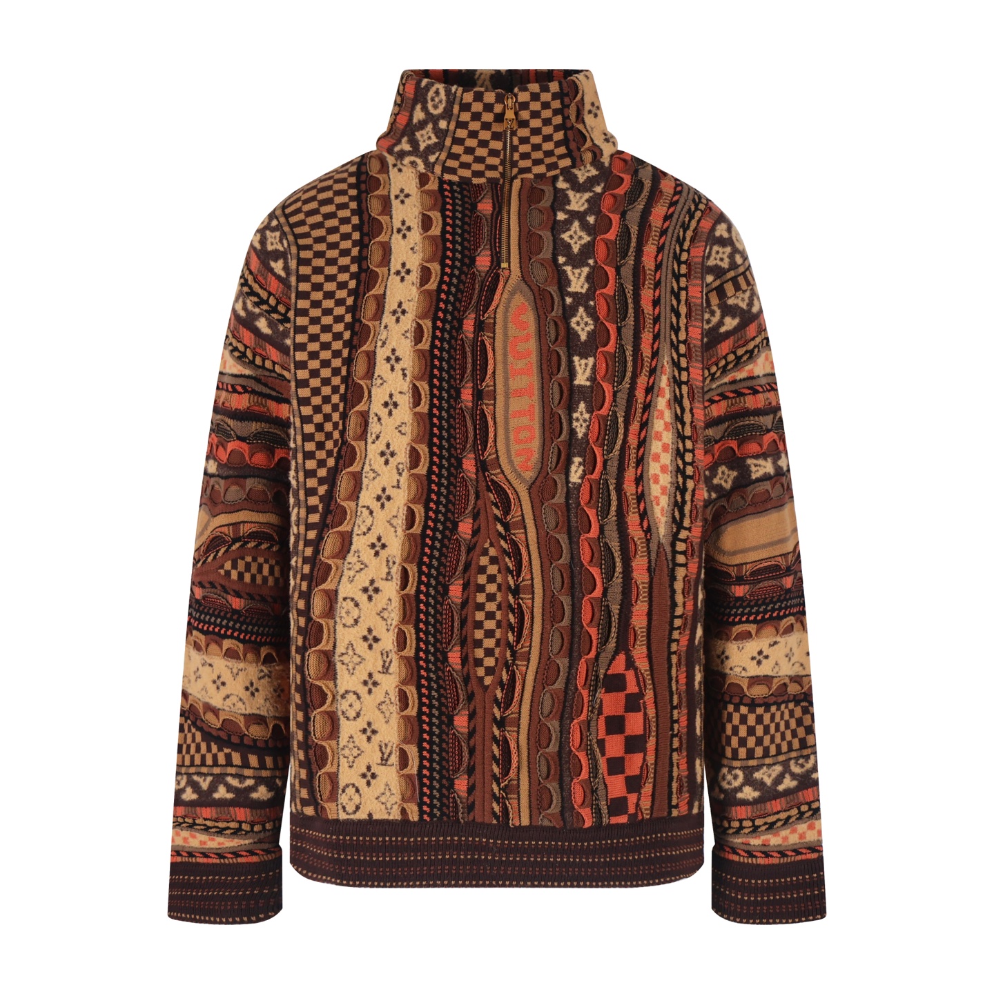 루이비통 하프집 베이지 풀오버 니트