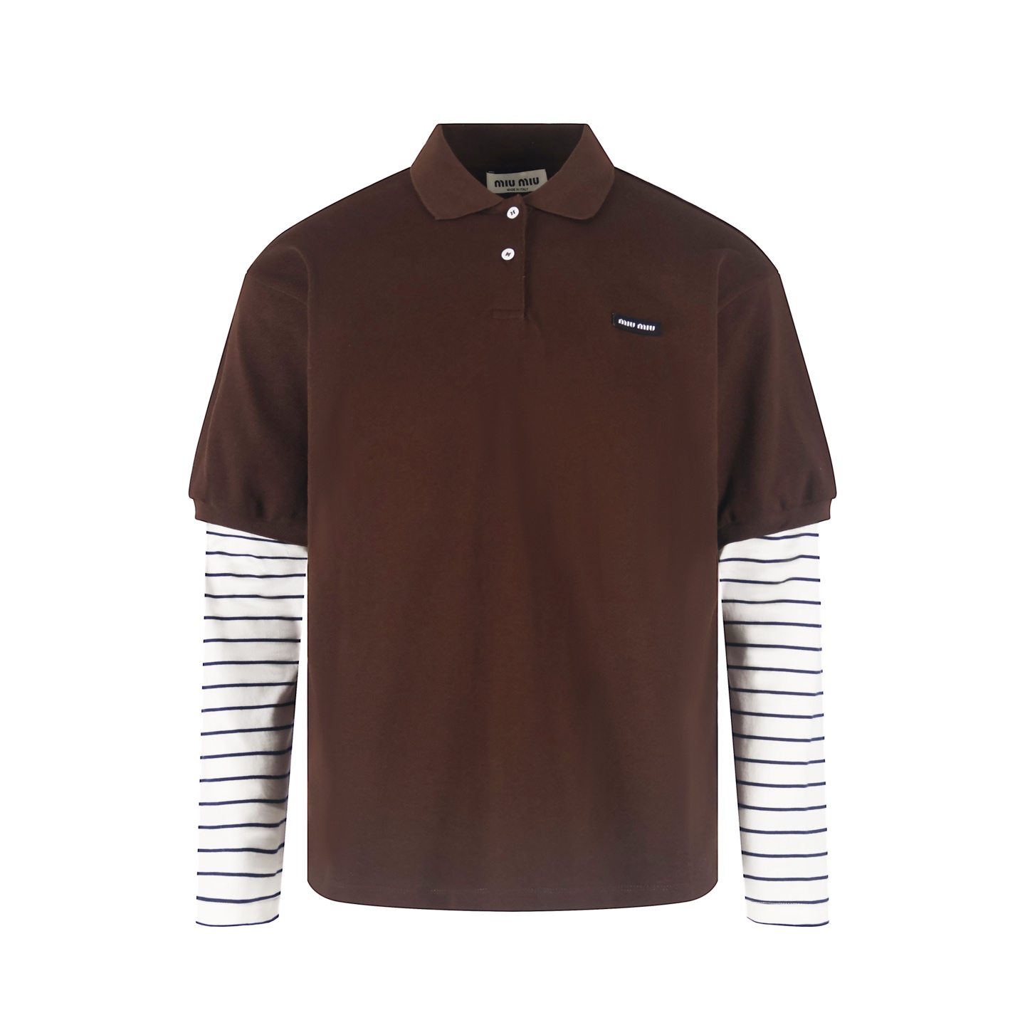미우미우 스프라이프 코튼 폴로셔츠 P210