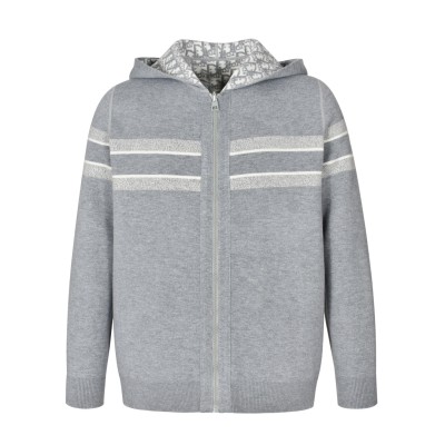 디올 리버서블 후드 집업 자켓 그레이  