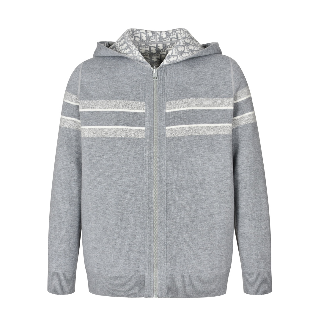 디올 리버서블 후드 집업 자켓 그레이  