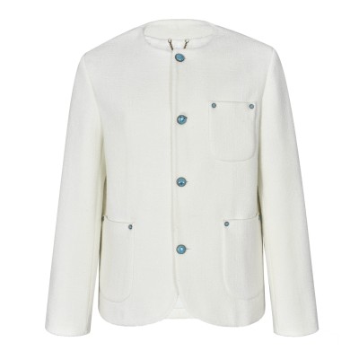 루이비통 포켓 라운드넥 블레이져 자켓 화이트  