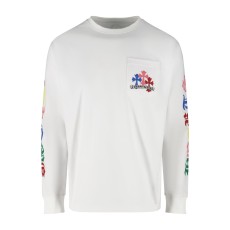 크롬하츠 멀티컬러 롱 슬리브 티셔츠 화이트 