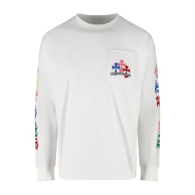 크롬하츠 멀티컬러 롱 슬리브 티셔츠 화이트 