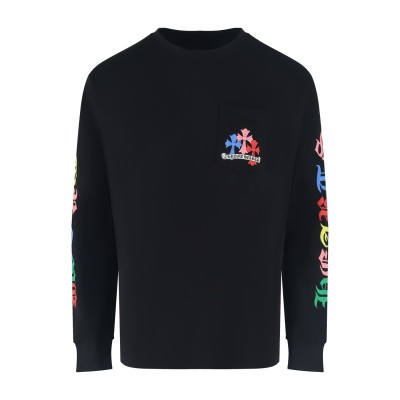 크롬하츠 멀티컬러 롱 슬리브 티셔츠 블랙 