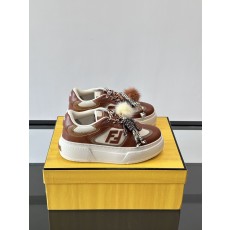 펜디 매치 가죽 브라운 스니커즈 