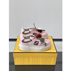 펜디 매치 가죽 핑크 스니커즈 