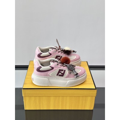 펜디 매치 가죽 핑크 스니커즈 