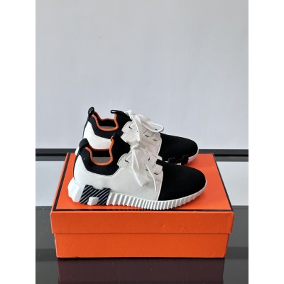 에르메스 디파트 스니커즈 카프스킨 누아 블랑 