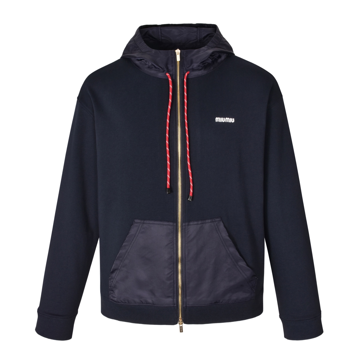 미우미우 코튼 나일론 후드집업  