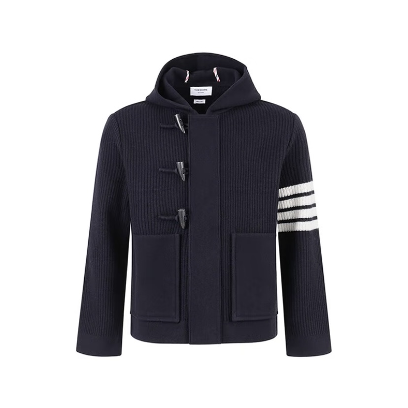 톰브라운 울 후드 가디건 더블 자켓