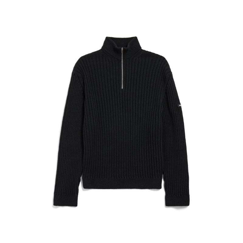 발렌시아가 니트  하프 집업 블랙