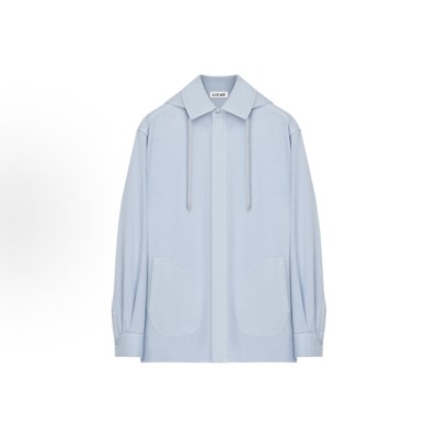 로에베 후드 오버 셔츠 블루