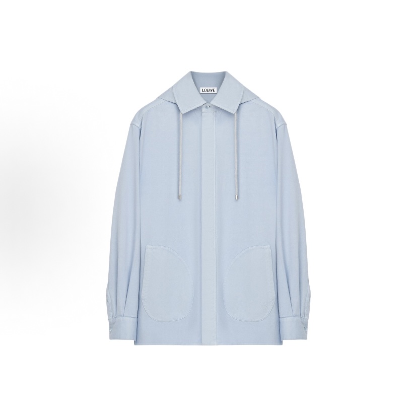 로에베 후드 오버 셔츠 블루