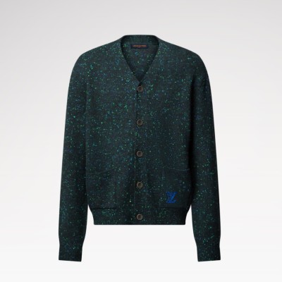 루이비통 블루로고 가디건 그린
